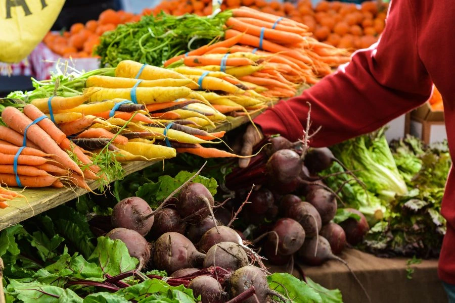 Farmer with vegetables